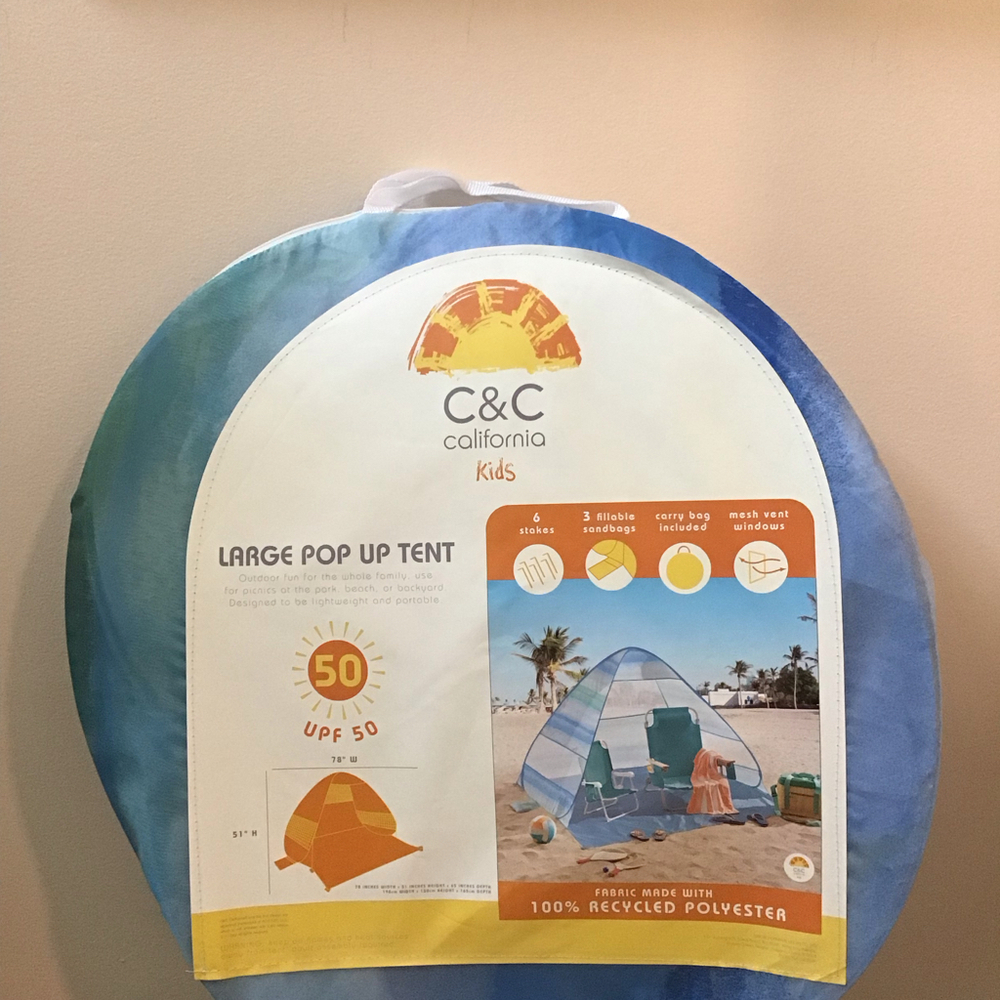 C&C‎ California Kids Large Pop Up Tent UPF 50 Beach Park Outdoor Sun Shelter